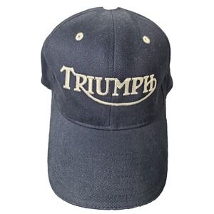 Triumph Logo Motorcycle Biker Baseball Cap Embroidered White Great condition